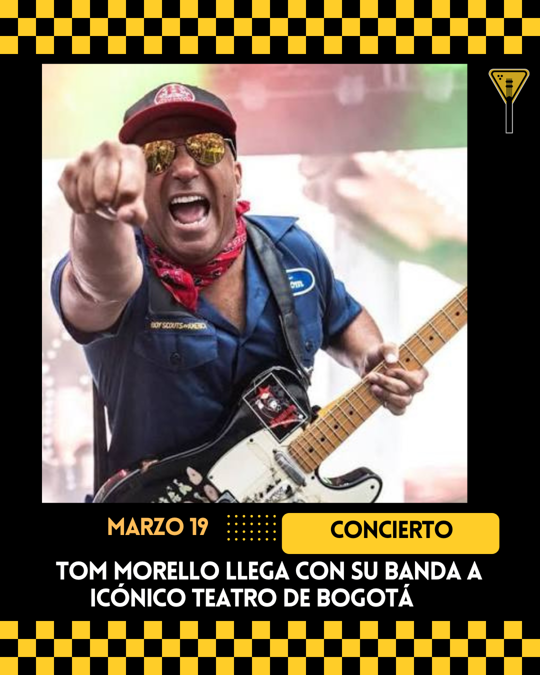 Tom Morello llega con su banda a icónico teatro de Bogotá 
