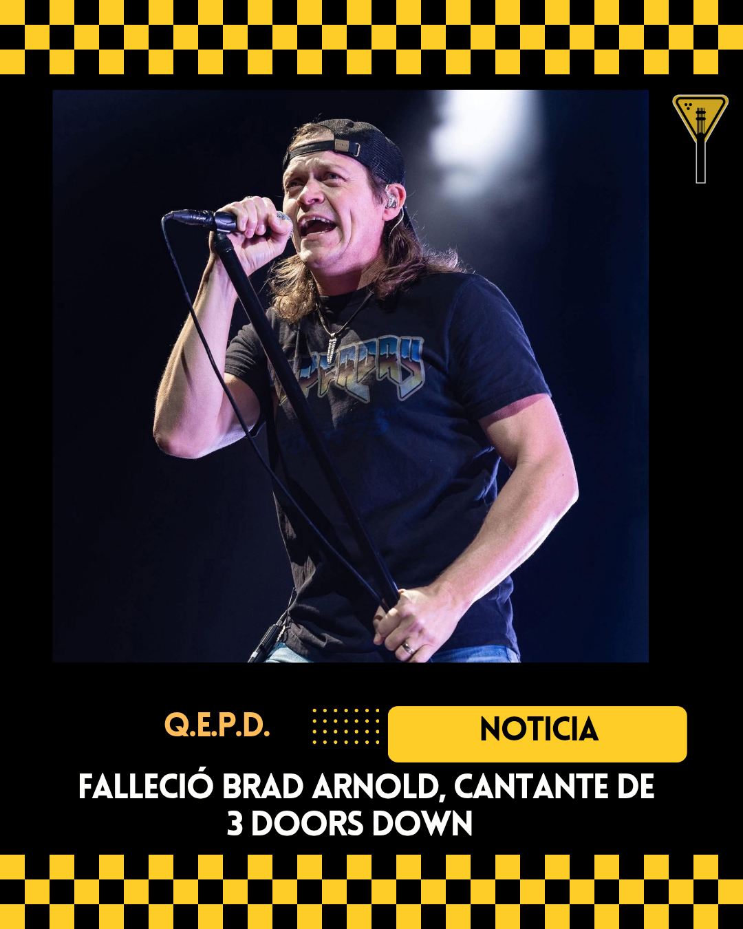 Falleció Brad Arnold, cantante de&hellip;