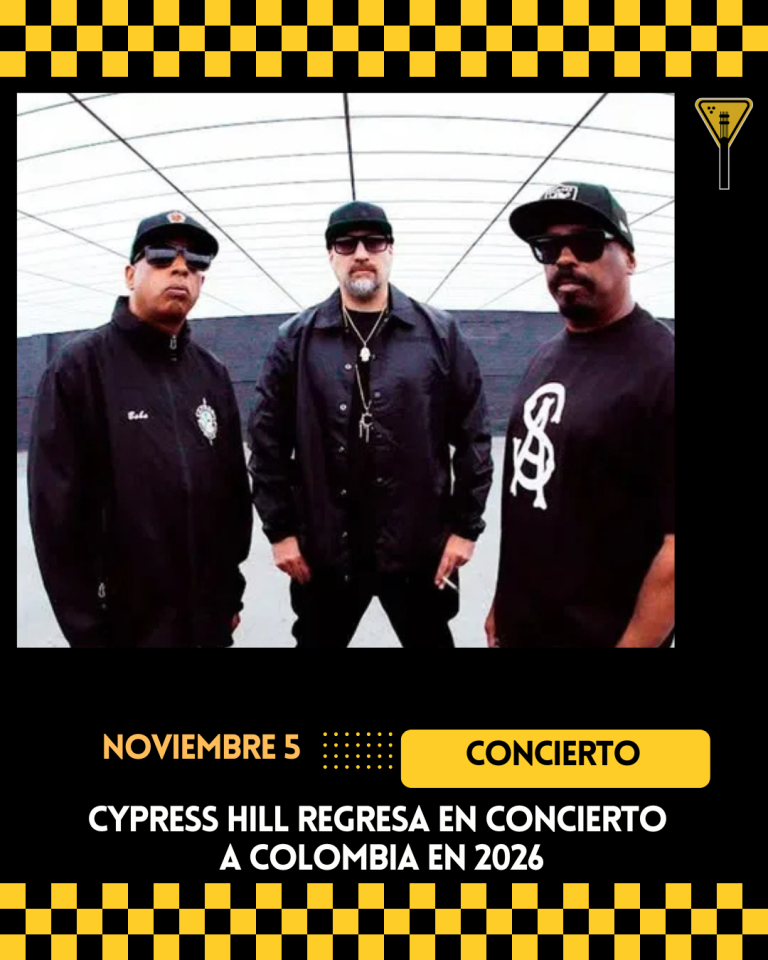 Cypress Hill regresa en concierto a Colombia en 2026 