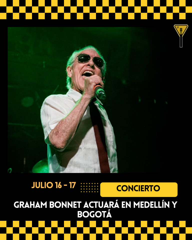 Graham Bonnet actuará en Medellín y Bogotá en 2026 